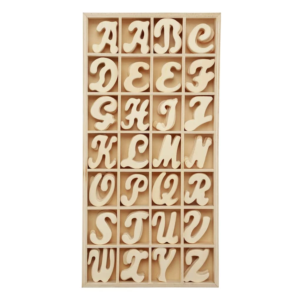 Promo 🔥 6 Packs: 140 ct. (840 total) 1.5" Punch Cut Wood Script Letters by ArtMinds™ 🌟 3 Promo 🔥 6 Packs: 140 ct. (840 total) 1.5" Punch Cut Wood Script Letters by ArtMinds™ 🌟 - Image 3