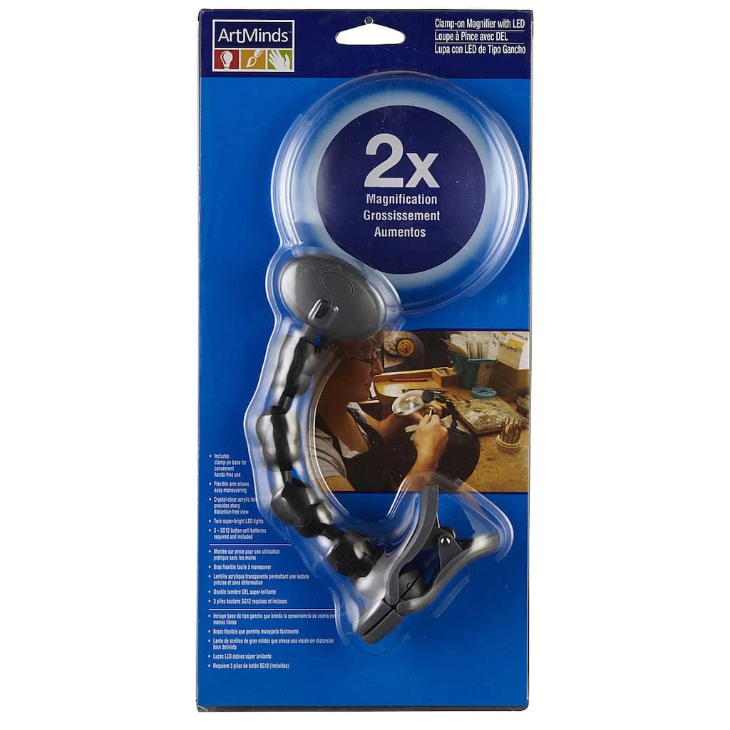 Best Sale 😍 Small Clamp-On Magnifier with LED by ArtMinds™ 🥰 1 Best Sale 😍 Small Clamp-On Magnifier with LED by ArtMinds™ 🥰