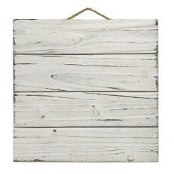 Promo ⌛ 10" Whitewashed Wooden Square Plaque by ArtMinds™ 👍