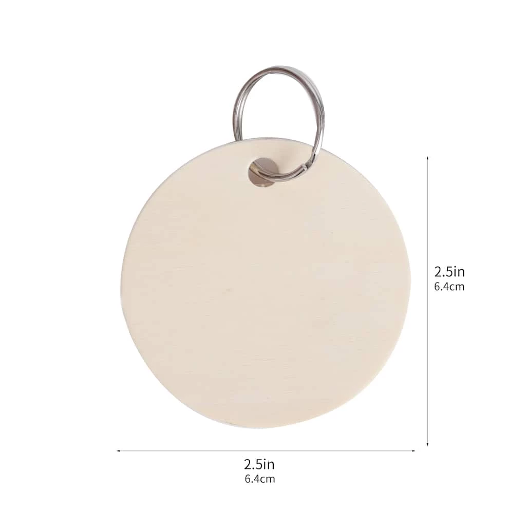 Best Pirce 🛒 2.5" Unfinished Wooden Circle Keyrings by ArtMinds™ 🥰 3 Best Pirce 🛒 2.5" Unfinished Wooden Circle Keyrings by ArtMinds™ 🥰 - Image 3