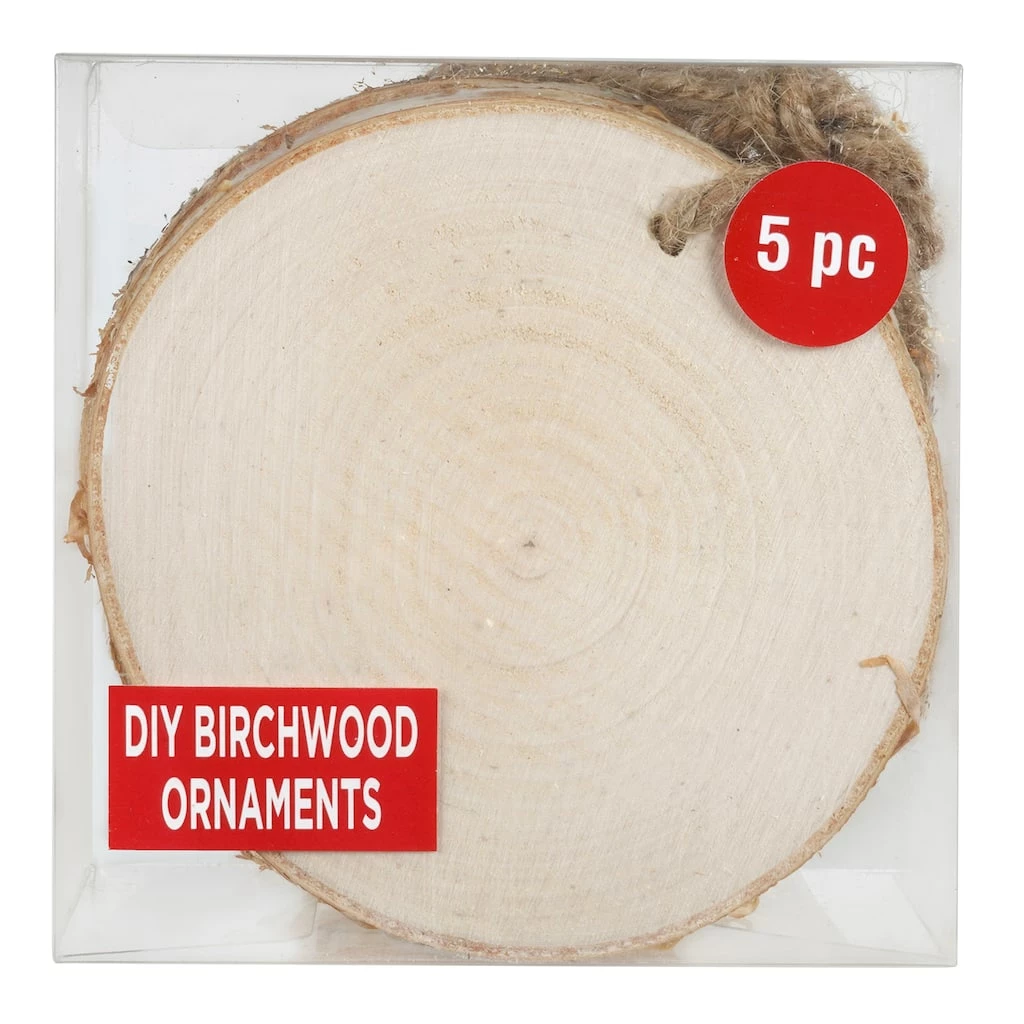 Coupon π 5ct. 4" Birchwood Round Ornament by Artminds™ π 2 Coupon π 5ct. 4" Birchwood Round Ornament by Artminds™ π - Image 2