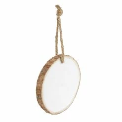 Best Sale 🧨 5ct. 4" White Pinewood Round Ornament by Artminds™ 👏