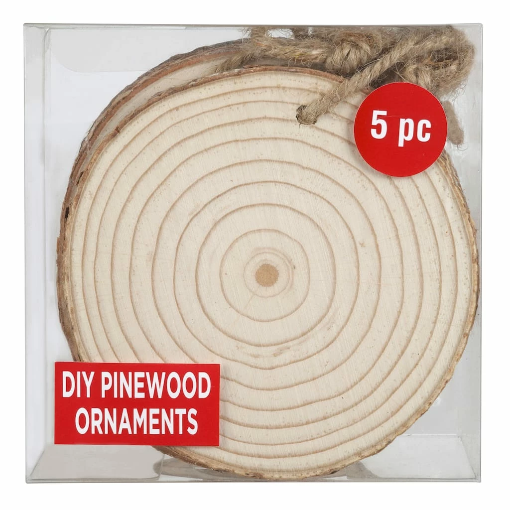 Budget βοΈ 5ct. 4" Pinewood Round Ornaments by Artminds™ π 2 Budget βοΈ 5ct. 4" Pinewood Round Ornaments by Artminds™ π - Image 2