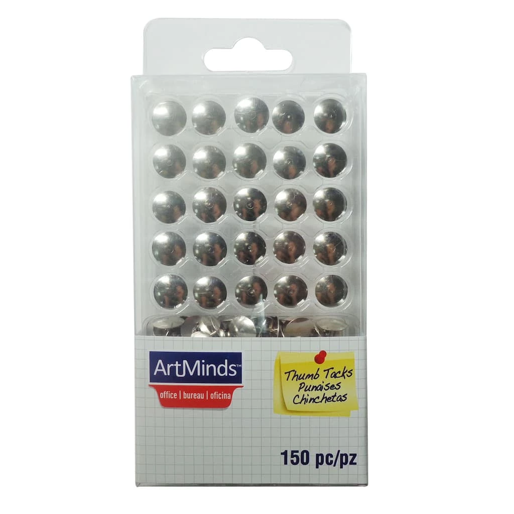 Best Sale 🤩 8 Packs: 150 ct. (1,200 total) Silver Thumb Tacks by ArtMinds® 😍 1 Best Sale 🤩 8 Packs: 150 ct. (1,200 total) Silver Thumb Tacks by ArtMinds® 😍