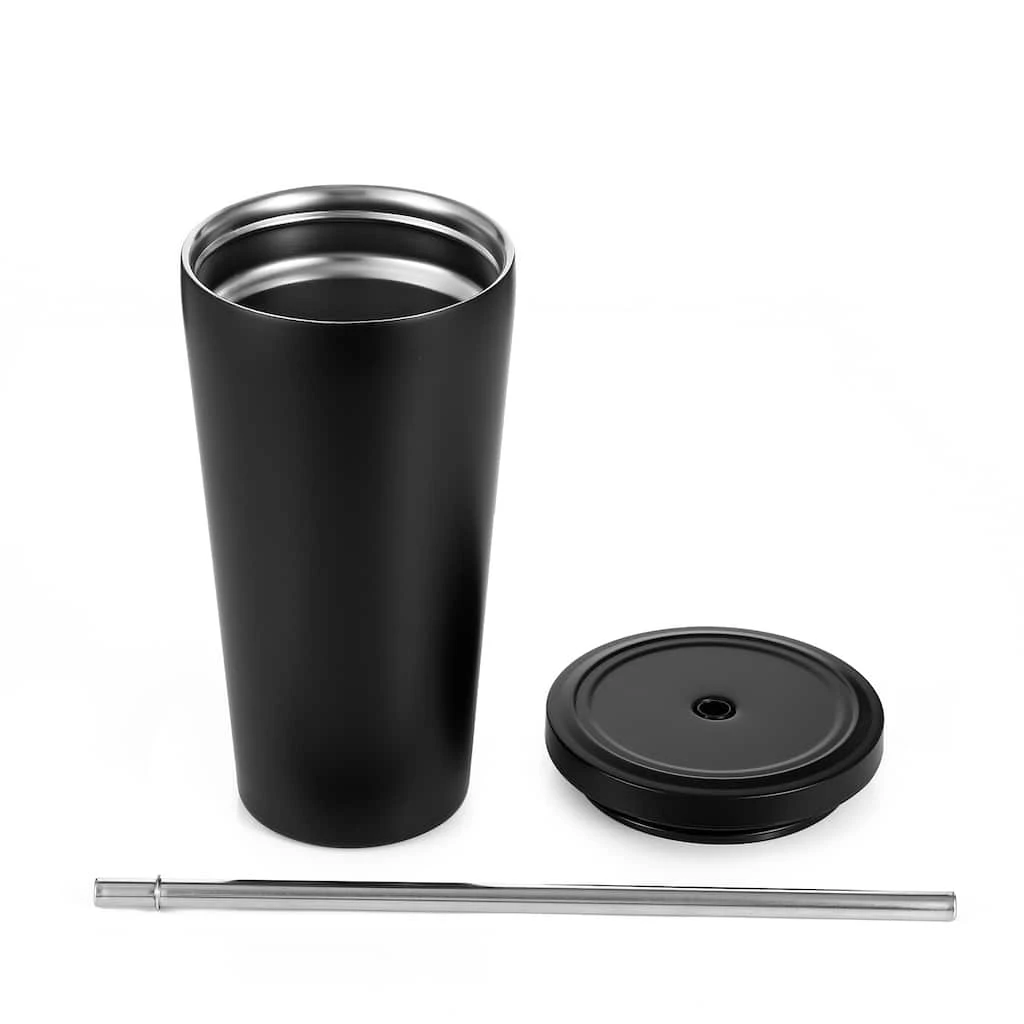 Cheap ❤️ 24 Pack: 19oz. Black Stainless Steel Tumbler with Straw by ArtMinds™ ⌛ 2 Cheap ❤️ 24 Pack: 19oz. Black Stainless Steel Tumbler with Straw by ArtMinds™ ⌛ - Image 2