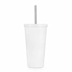Best deal ⌛ 24 Pack: 19oz. White Stainless Steel Tumbler with Straw by ArtMinds™ 😀