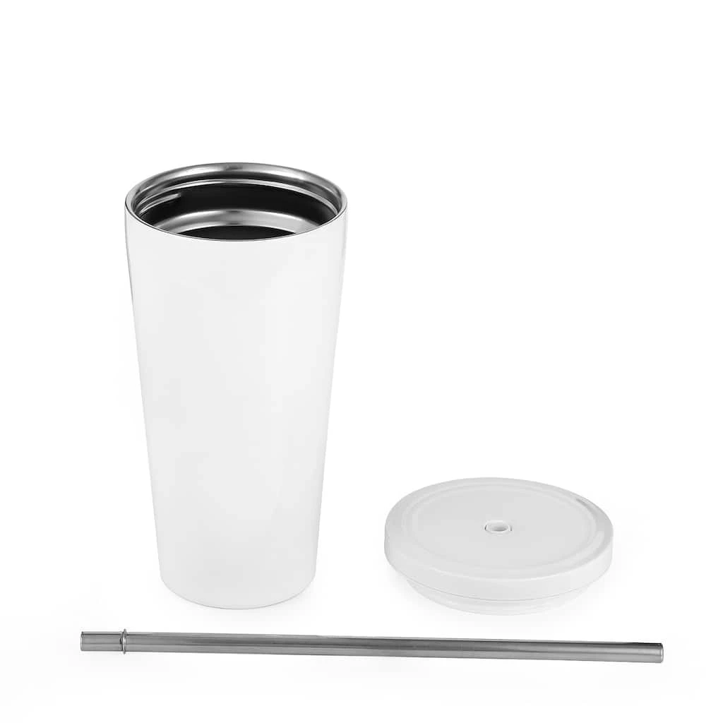 Best deal ⌛ 24 Pack: 19oz. White Stainless Steel Tumbler with Straw by ArtMinds™ 😀 2 Best deal ⌛ 24 Pack: 19oz. White Stainless Steel Tumbler with Straw by ArtMinds™ 😀 - Image 2