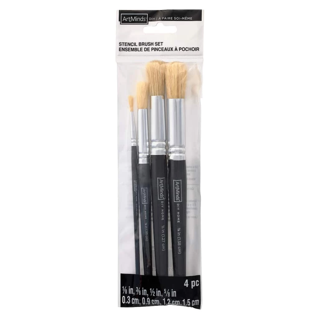 Brand new ✔️ 12 Packs: 4 ct. (48 total) Stencil Brush Set by ArtMinds™ DIY Home 🥰 1 Brand new ✔️ 12 Packs: 4 ct. (48 total) Stencil Brush Set by ArtMinds™ DIY Home 🥰